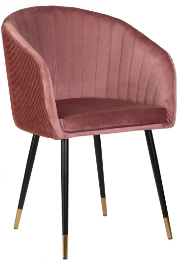 7305-LM MARY, цвет сиденья бронзово-розовый (1922-17), цвет основания черный Стул обеденный MARY (бронзово-розовый велюр (1922-17))