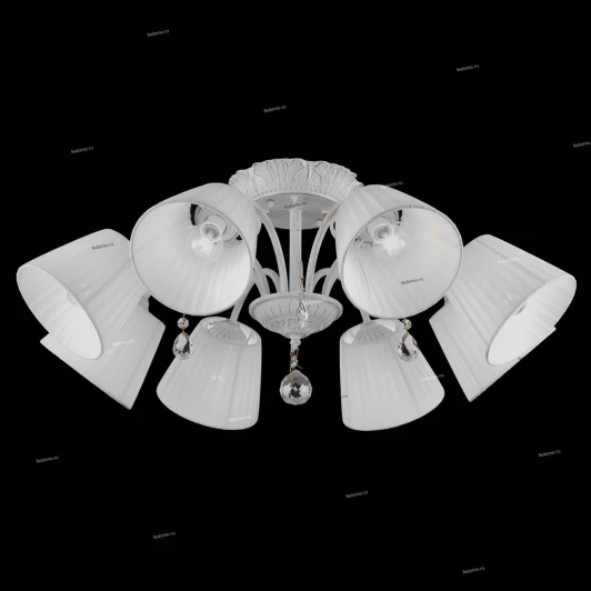 75016-8C WHITE Люстра потолочная Natali Kovaltseva Majestic, 8 плафонов, белый с золотом и прозрачным