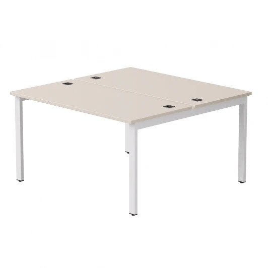 254S019GU9003 Бенч-система на 2 места Everprof EVO (ЭВО) на металлокаркасе 1380х670(1370)x755 Кашемир/Белый 254S019GU9003