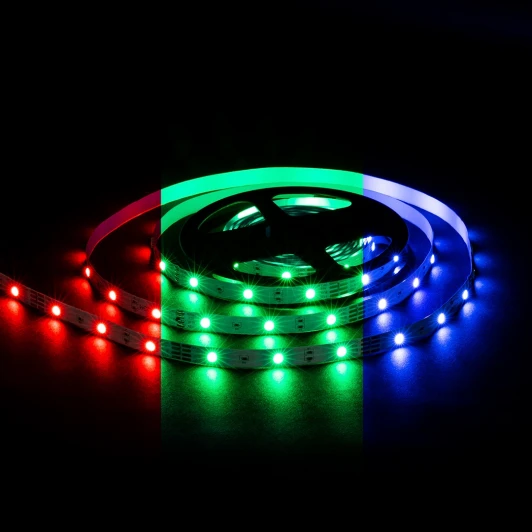 LSE-280 Светодиодная лента 12В 7,2Вт/м RGB SMG5050 30д/м IP20 ширина подложки 10мм, 5м OGM LSE-280