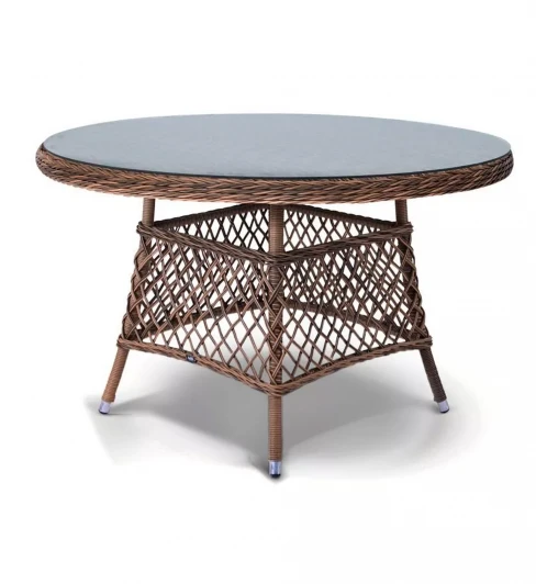 YH-T1661G brown Плетеный круглый стол, диаметр 118 см, цвет коричневый 4SIS Эспрессо YH-T1661G brown