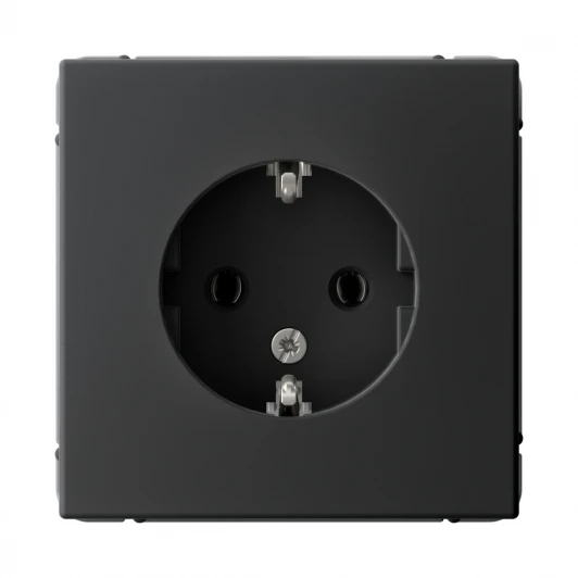 GAL001043 Розетка с заземлением (карбон) Systeme Electric GAL001043