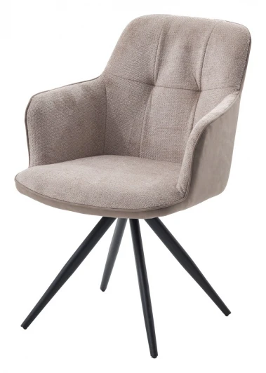 472M06081 Стул НОРМАН 360 град., цвет BELLA-03/CYPRUS-03 латте, шенилл/замша / черный каркас M-City 64624