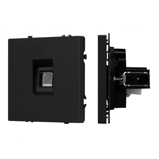 054301 Механизм телефонной розетки SCT-NOBE-MTL1-SFPL-BK (RJ-11, 4C) (Arlight, Черный оникс) 054301