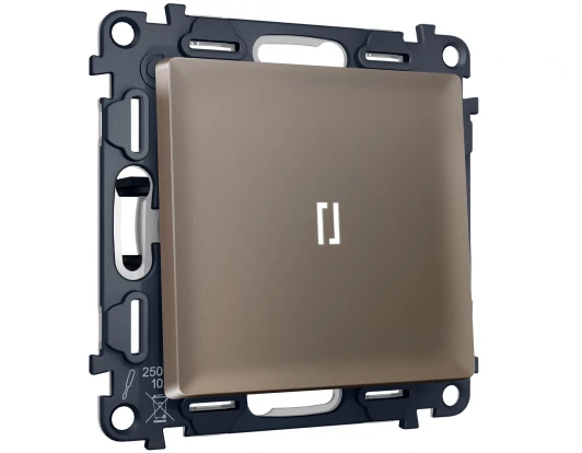 MA632055 Комплект механизма 1-кл выключателя с самовозвратом с подсветкой 5600K Ambrella Volt ALFA MA632055 Темная бронза матовый QUANT (AP6320, VM113, G14W)