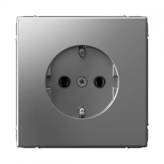 GAL000943S Розетка с заземлением (сталь) Systeme Electric GAL000943S