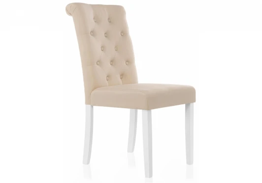 11021 Обеденный стул Woodville Amelia white / fabric cream 11021