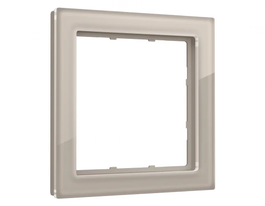 SF350381 Рамка на 1 пост (серо-бежевый стекло закаленное натуральное) Ambrella Volt SIGMA SF350381