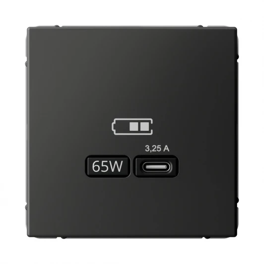 GAL001427 Розетка с быстрой зарядкой USB Type-C 65Вт (базальт) Systeme Electric GAL001427