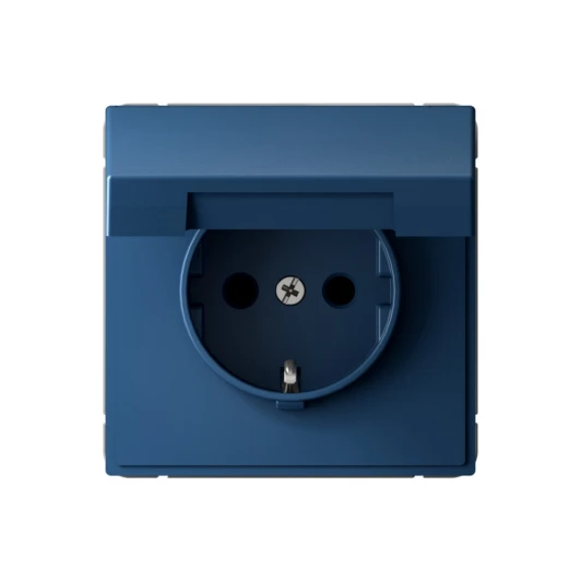 GAL001146S Розетка с заземлением, шторками и крышкой (аквамарин) Systeme Electric GAL001146S