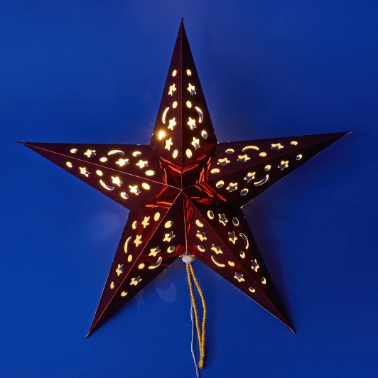 ULD-H4545-005/STA/2AA WARM WHITE IP20 RED STAR Фигура светодиодная «Красная звезда» на батарейках 2AA (не в/к) 5 светодиодов. теплый белый свет Uniel ULD-H4545-005/STA/2AA WARM WHITE IP20 RED STAR