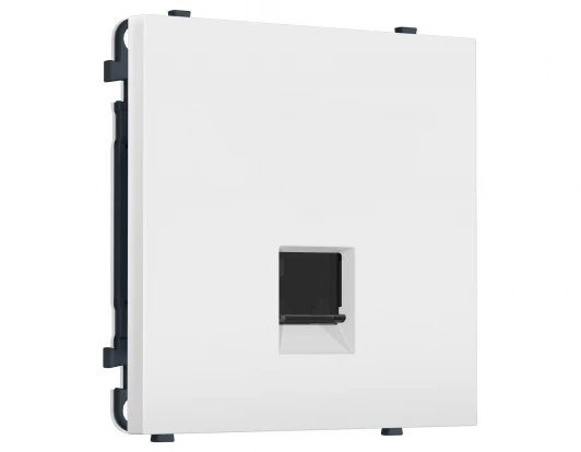 MS132005 Комплект механизма розетки Ethernet RJ-45 экранированной с автоматической защитной шторкой (Белый матовый) Ambrella Volt QUANT PRO MS132005