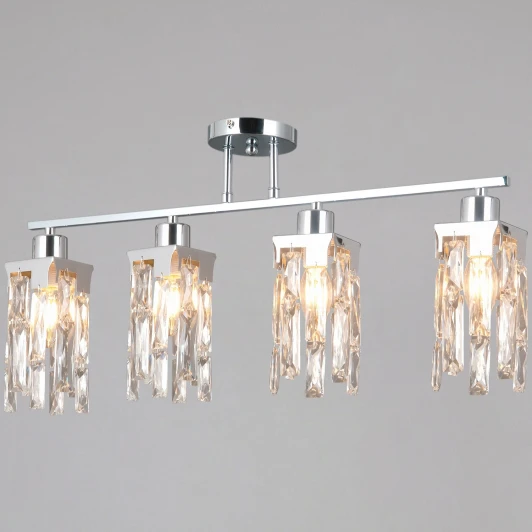 IL3601-4CSQ-26 CR DS Потолочная люстра хрустальная на штанге ILLUMICO IL3601-4CSQ-26 CR DS