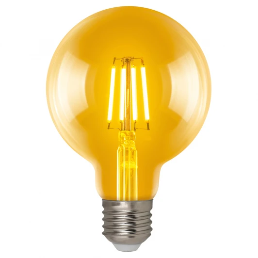 LED-G95-6W/GOLDEN/E27 GLV21GO Лампочка светодиодная шар желтая E27 6W Uniel LED-G95-6W/GOLDEN/E27 GLV21GO