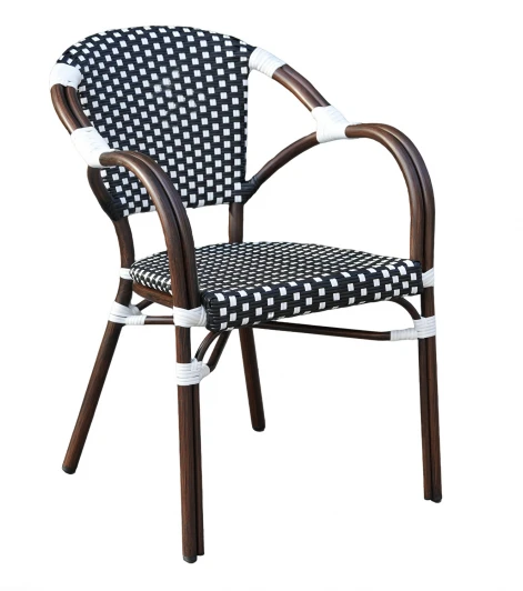 ZF2100C black "Кабри" плетеный стул из искусственного ротанга, цвет черно-белый 4SIS ZF2100C black