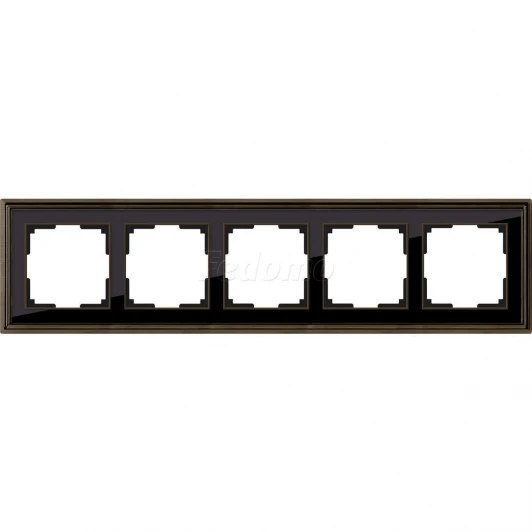 WL17-Frame-05 Рамка на 5 постов Werkel Palacio, бронза с черным