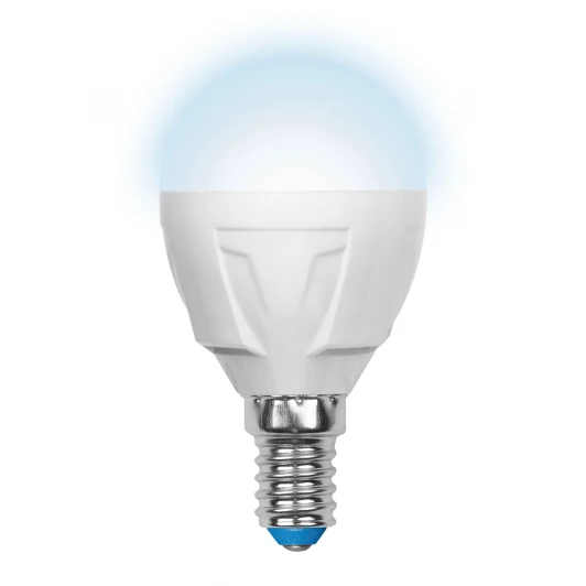 LED-G45 7W/NW/E14/FR PLP01WH картон Лампочка светодиодная груша белая E14 7W 4000K Uniel LED-G45 7W/NW/E14/FR PLP01WH