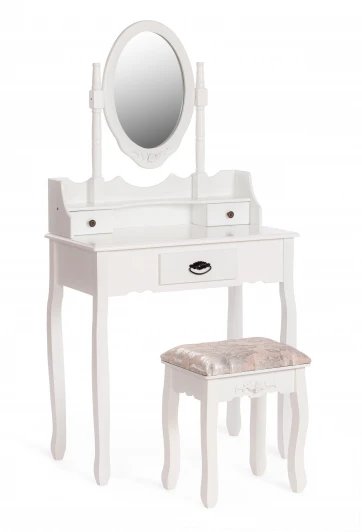 15035 Туалетный столик с зеркалом и табуретом Secret De Maison GAUDE (mod. TT-DT003) Белый (White) (МДФ+Павловния)