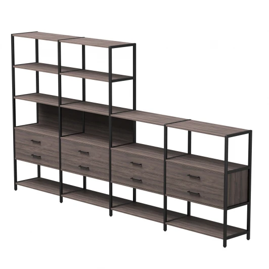 254ST13DK9005 Набор стеллажных систем №13 Everprof EVO (ЭВО) 3245x385x1840 Дуб Пасадена/Черный 254ST13DK9005