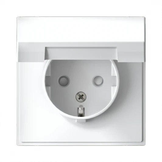GAL000146 Розетка с заземлением, шторками и крышкой (белый) Systeme Electric GAL000146