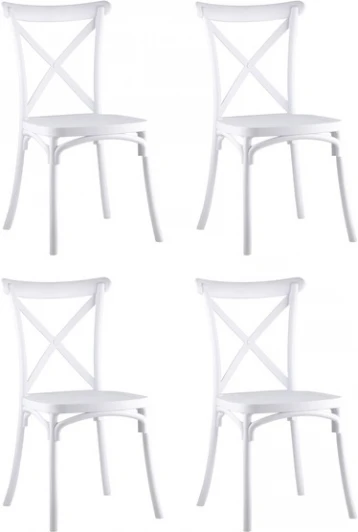 УТ000037439 Стул Кроссбэк пластиковый белый 4 шт Stool Group (арт.УТ000037439)