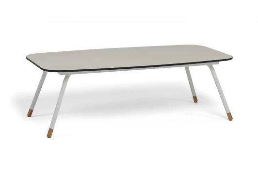 CREАM-120-65-Al-VER-(9016MUA)-4sis "Верона" журнальный стол из HPL 120х65, H40, каркас белый муар, цвет столешницы "крем" 4SIS CREАM-120-65-Al-VER-(9016MUA)-4sis