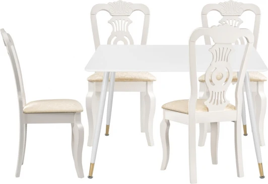 533226 Стол кухонный Woodville Эрнол white / butter white