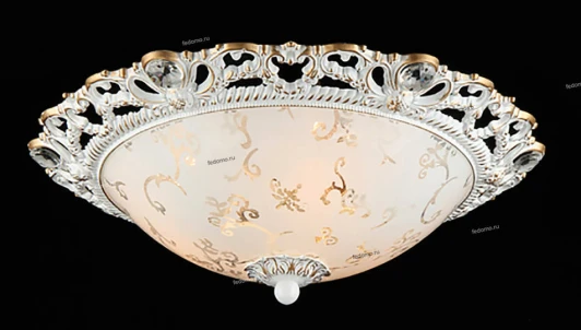 10432/3C Люстра потолочная хрустальная Natali Kovaltseva Isabella, 3 лампы, белый с золотом, прозрачный