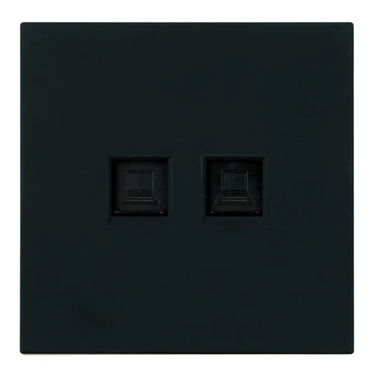 50451 Розетка компьютерная 2-местная RJ-45 (механизм) RST00-3111-05 черный бархат Stekker Мия 50451