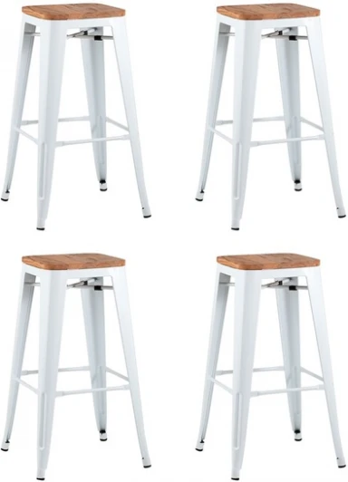 УТ000038370 Стул барный TOLIX WOOD белый глянцевый 4 шт Stool Group (арт.УТ000038370)