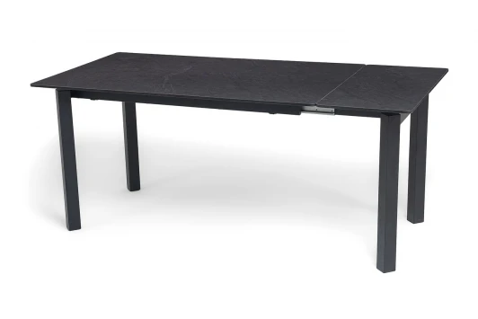 GRAY-77-140/180-B5615 black "Тибет" стол раздвижной из HPL 140-180х85см, Н77, цвет столешницы "серый гранит" 4SIS УТ-00013958