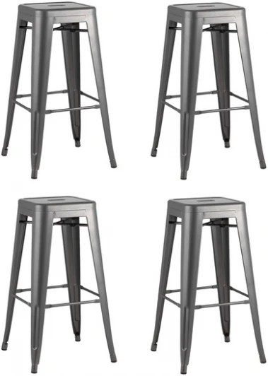 УТ000038362 Стул барный TOLIX серебристый матовый 4 шт Stool Group (арт.УТ000038362)