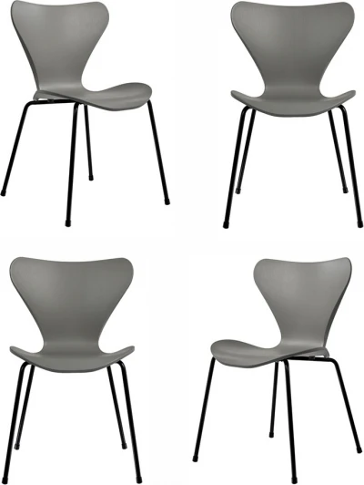FR 0422K Комплект из 4-х стульев Bradex Home Seven Style серый с черными ножками (FR 0422K)