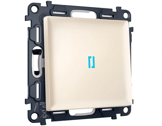 MA322060 Комплект механизма 1-кл выключателя с самовозвратом с подсветкой 10000K Ambrella Volt ALFA MA322060 Бежевый матовый QUANT (AP3220, VM113, G17B)