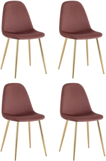 УТ000037316 Стул Валенсия SN велюр пыльно-розовый золотые ножки 4 шт Stool Group (арт.УТ000037316)