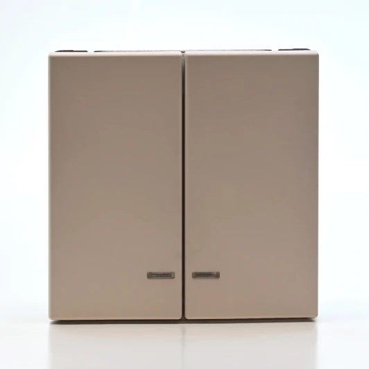 GAL001253S Выключатель двухклавишный с подсветкой (песочный) Systeme Electric GAL001253S