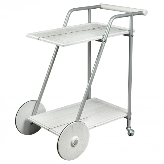 008847 Стол сервировочный Оди металлик/белый/дуб дымчатый Mebelik 008847