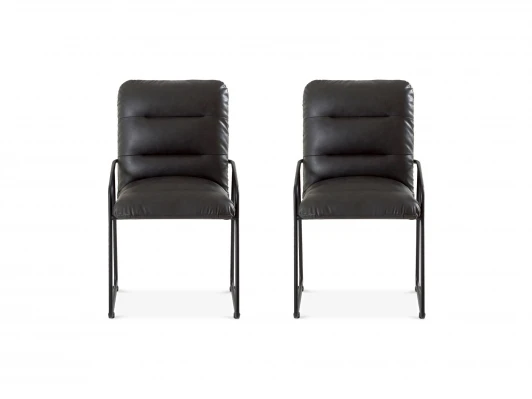 966324 Комплект стульев Maggy 2 шт. ОГОГО Обстановочка! 966324 (Экокожа/Темно-серый)