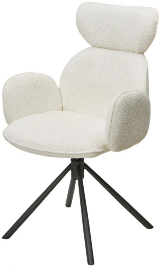 621M05772 Стул ВАРДИ (VARDY) 360 град.поворот. Белый букле XD841-01 / Серый, ®DISAUR M-City 64283