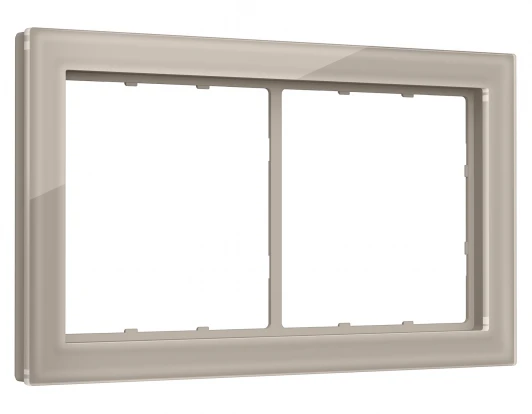 SF350382 Рамка на 2 поста (серо-бежевый стекло закаленное натуральное) Ambrella Volt SIGMA SF350382