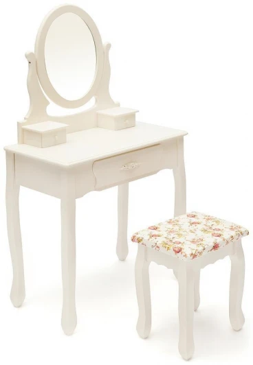 10348 Туалетный столик с зеркалом и табуретом Secret De Maison COIFFEUSE ( mod. HX15-075 ) butter white (слоновая кость) (дерево павловния, мдф)