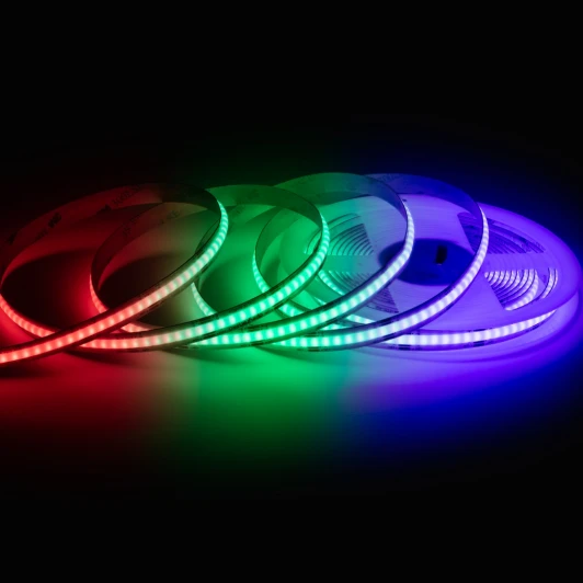 00-493 Светодиодная лента 24В 14Вт/м COB RGB 672д/м IP20, ширина подложки 10мм, 5м Apeyron 00-493