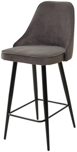 461MC03835 Полубарный стул M-City NEPAL-PB ГРАФИТ #14, велюр/ черный каркас (H=68cm)