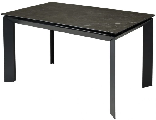 DECDF501TKL135BLK140 Обеденный стол M-City CREMONA 140 KL-135 Темно-серый мрамор матовый / черный каркас