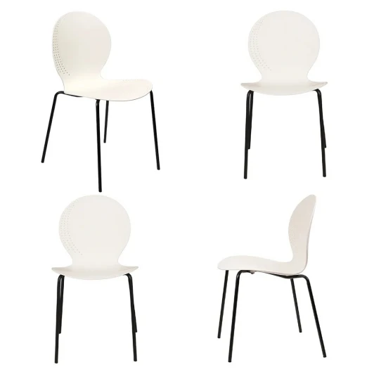 FR 1064K Комплект из 4-х стульев Wave белый с черными ножками Bradex Home FR 1064K