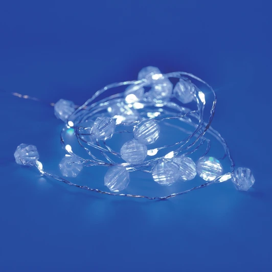 ULD-S1900-020/STB/2AA WHITE IP20 BEADS MINI Гирлянда светодиодная на батарейках 2AA. Бусины мини. 1.9м. 20 светодиодов. Белый свет. ULD ULD-S1900-020/STB/2AA WHITE IP20 BEADS MINI