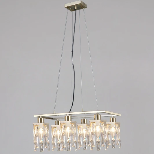 IL3601-6PSQ-26 AB DS Подвесная люстра хрустальная ILLUMICO IL3601-6PSQ-26 AB DS