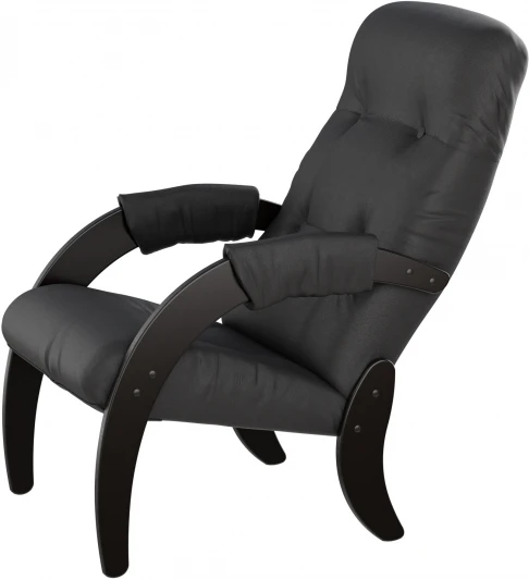 008502 Кресло для отдыха Модель 61 экокожа Дунди 109, каркас венге от фабрики Mebelik