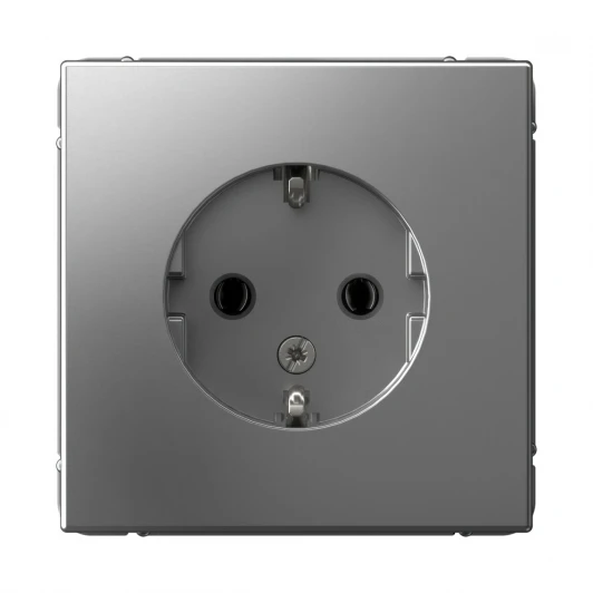 GAL000943 Розетка с заземлением (сталь) Systeme Electric GAL000943