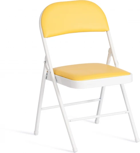 20233 Обеденный стул Tetchair FOLDER (Металл,Экокожа/Желтый,Белый) 20233